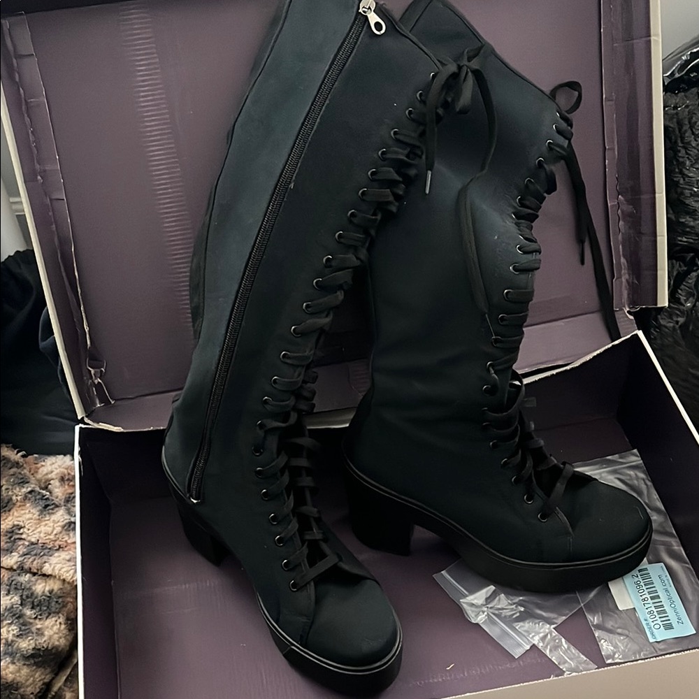 Bakers Black Lace Up Goth Boots